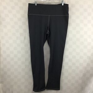Fabletics PowerHold High Waisted Leggings Charcoal Gray Side Slit Vent Womens XL